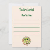 ベビーゲッコスかわいい漫画のキャラクター 招待状 (裏面)