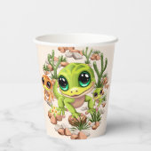 ベビーゲッコスかわいい漫画のキャラクター 紙コップ (裏面)