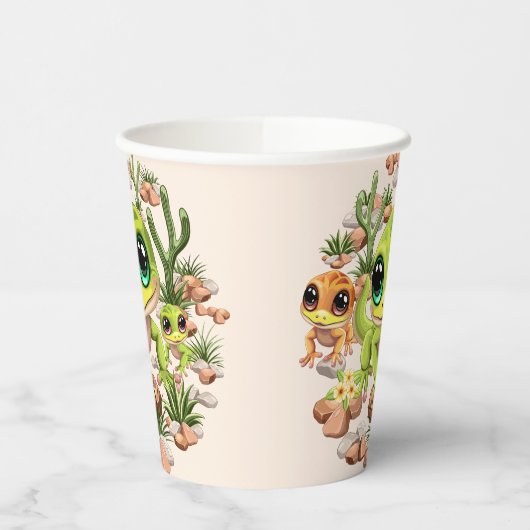 ベビーゲッコスかわいい漫画のキャラクター 紙コップ (左)