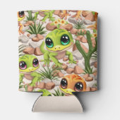 ベビーゲッコスかわいい漫画のキャラクター 缶クーラー (裏面)