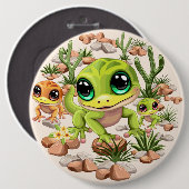 ベビーゲッコスかわいい漫画のキャラクター 缶バッジ (正面&裏面)