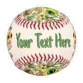 ベビーゲッコスかわいい漫画のキャラクター 野球ボール (正面)