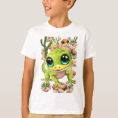 ベビーゲッコスかわいい漫画のキャラクター Tシャツ (正面)