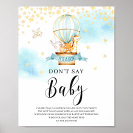 ベビーゲームのサイン熱気球の動物 ポスター