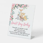 ベビーゲームウッドランド赤ちゃんシャワーベビーのサインを言わない 台座サイン (正面)