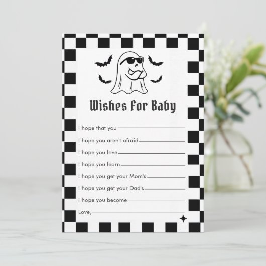 ベビーゲームカードのための面白いハロウィーンパーティーの願い 招待状 (スタンド正面)