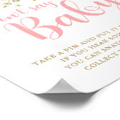 ベビーゲームサイン、赤面ピンク赤ちゃんシャワーPと言わない ポスター (角)