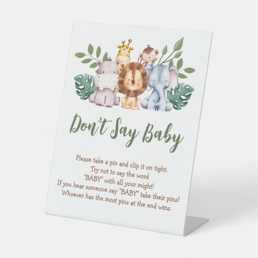 ベビーゲームボーイサファリベイビーシャワー台座看板 台座サイン (正面)