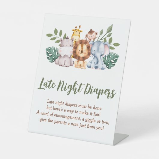 ベビーゲームボーイゾウ赤ちゃんシャワー台座標識 台座サイン (正面)