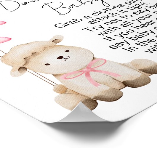 ベビーゲーム甘い小さな子羊のピンクのバラを言わない ポスター (角)