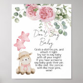 ベビーゲーム甘い小さな子羊のピンクのバラを言わない ポスター (正面)