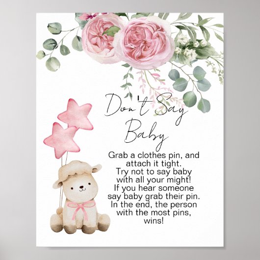 ベビーゲーム甘い小さな子羊のピンクのバラを言わない ポスター (正面)