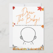 ベビーゲーム赤ちゃんシャワーゲーム小さなかぼちゃを描く 招待状 (正面)