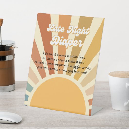 ベビーゲーム70s赤ちゃんシャワーボヘミアンベイビーシャワー 台座サイン (インサイチュ)