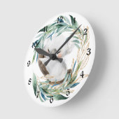 ベビーコアラベアインリース子供部屋 ラウンド壁時計 (傾斜)