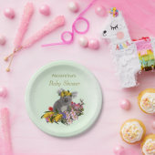 ベビーコアラワイルドフラワーグリーン ペーパープレート (パーティー)