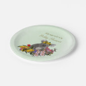 ベビーコアラワイルドフラワーグリーン ペーパープレート (アングル)