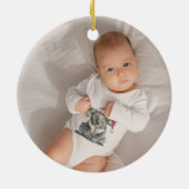 ベビーコアラ着用クリスマスハット、カスタマイズ可能 セラミックオーナメント (裏面)