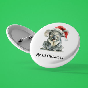 ベビーコアラ着用クリスマスハット、カスタマイズ可能 缶バッジ