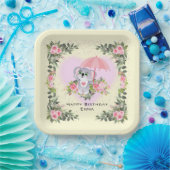 ベビーコアラ |黄色パーソナライズされた誕生日 ペーパープレート (パーティー)