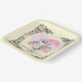 ベビーコアラ |黄色パーソナライズされた誕生日 ペーパープレート (傾斜あり)