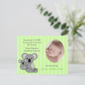 ベビーコアラBear Birth Announcementsはがき 案内ポストカード (スタンド正面)