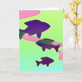 ベビーコイ魚 カード (黄色い花)