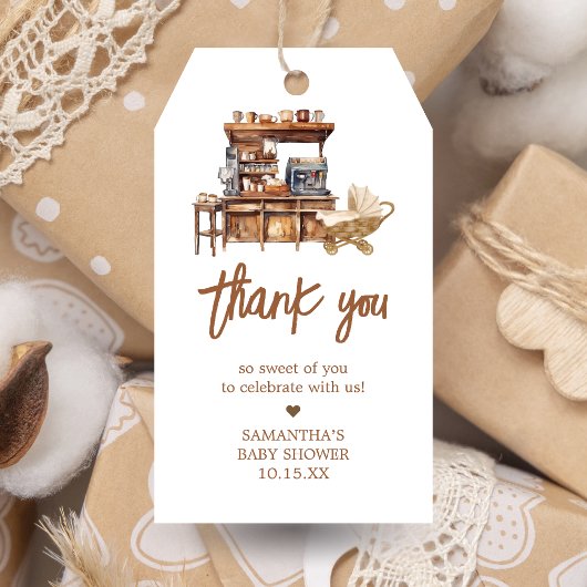 ベビーコーヒーベビーシャワーメッセージカード ギフトタグ