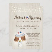 ベビーコーヒー茶ツインジェンダーがパーティーを明らかにする 招待状 (正面/裏面)