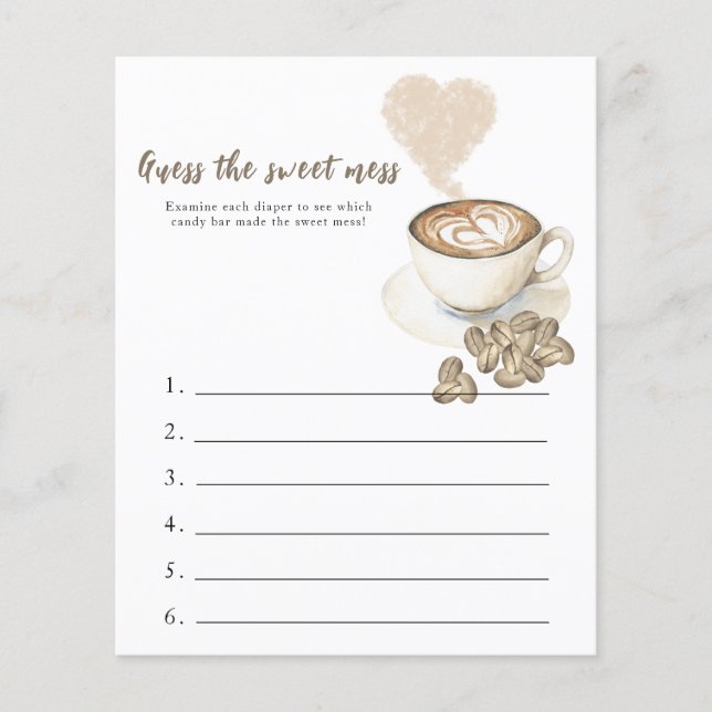 ベビーコーヒー赤ちゃんシャワー甘い混乱ゲームを推測 (正面)