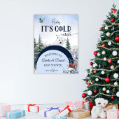 ベビーコールドアウトサイドベアーウィンターモダンウェルカム ポスター