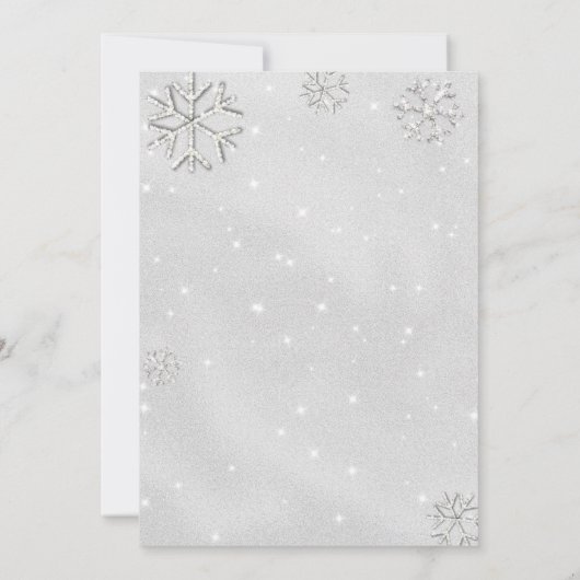 ベビーコールドアウトサイネストングリッターガールシャワー 招待状 (裏面)