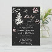 ベビーコールド外側Rhinestonesツリーガールシャワー 招待状 (スタンド正面)