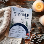 ベビーコールド外熊冬型フクロウ赤ちゃんシャワー 招待状