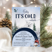 ベビーコールド外熊冬型フクロウ赤ちゃんシャワー 招待状