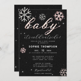 ベビーコールド外部ピンクライン石ガールシャワー 招待状