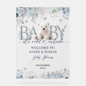 ベビーコールド外部フローラ&ベア男の赤ちゃんシャワー アクリルサイン (正面)