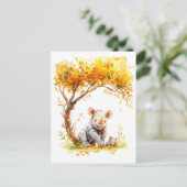 ベビーサイが木の下で休む シーズンポストカード (スタンド正面)