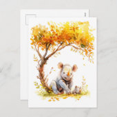 ベビーサイが木の下で休む シーズンポストカード (正面/裏面)