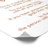 ベビーサインボホかわいいハートテラコッタ ポスター (角)