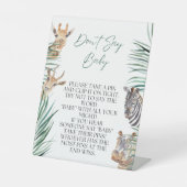 ベビーサインボーイサファリジャングル赤ちゃんシャワーと言わない 台座サイン (正面)