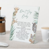 ベビーサインボーイサファリジャングル赤ちゃんシャワーと言わない 台座サイン (インサイチュ)