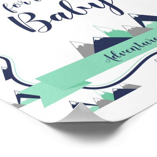 ベビーサイン山をテーマにしたシャワーの願い ポスター (角)