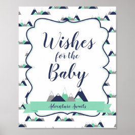 ベビーサイン山をテーマにしたシャワーの願い ポスター
