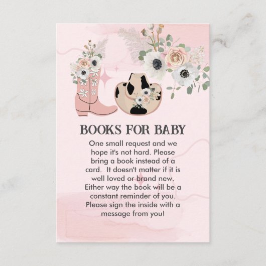 ベビーサドルアップウェスタン女性のカーボーイテーマ エンクロージャーカード (正面)