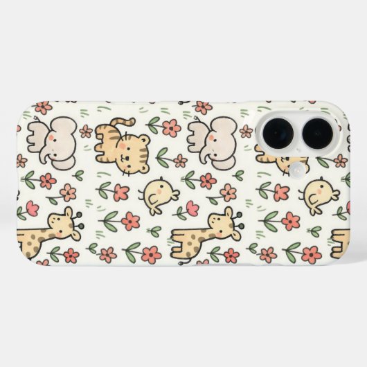 ベビーサファリの花を持つ動物 Case-Mate iPhoneケース (裏面 (横))