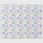 ベビーサファリアニマルズキレーフエレファントゼブラヒッポ ラッピングペーパー (フラット)