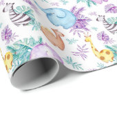 ベビーサファリアニマルズキレーフエレファントゼブラヒッポ ラッピングペーパー (ロールコーナー)