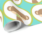 ベビーサファリモンキーおしゃぶりパターン ラッピングペーパー (ロールコーナー)