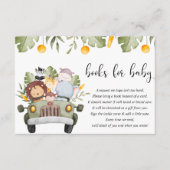 ベビーサファリージャングル動物のベビーシャワー用の本 エンクロージャーカード (正面)